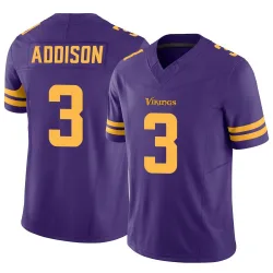 Men's Jordan Addison Minnesota Vikings No.3 Limited Alternate Vapor F.U.S.E. Jersey - Purple
