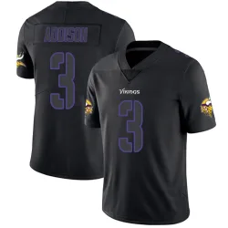 Men's Jordan Addison Minnesota Vikings No.3 Limited Jersey - Black Impact