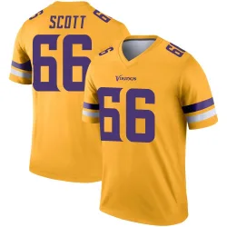 Men's Jordon Scott Minnesota Vikings No.66 Legend Inverted Jersey - Gold