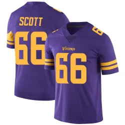 Men's Jordon Scott Minnesota Vikings No.66 Limited Color Rush Jersey - Purple