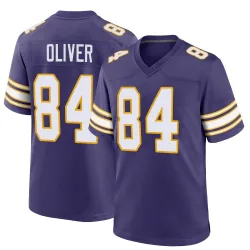 Men's Josh Oliver Minnesota Vikings No.84 Game Classic Jersey - Purple