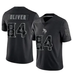 Men's Josh Oliver Minnesota Vikings No.84 Limited Reflective Jersey - Black
