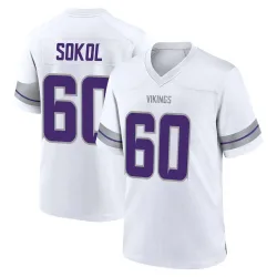 Men's Josh Sokol Minnesota Vikings No.60 Game Alternate Jersey - White