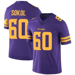 Men's Josh Sokol Minnesota Vikings No.60 Limited Color Rush Jersey - Purple