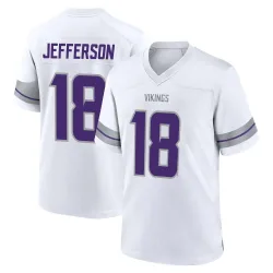 Men's Justin Jefferson Minnesota Vikings No.18 Game Alternate Jersey - White