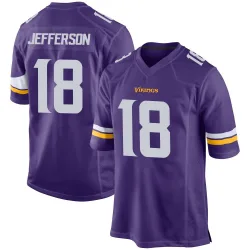 Men's Justin Jefferson Minnesota Vikings No.18 Game Team Color Jersey - Purple