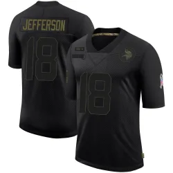 Men's Justin Jefferson Minnesota Vikings No.18 Limited 2020 Salute To Service Jersey - Black