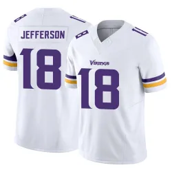 Men's Justin Jefferson Minnesota Vikings No.18 Limited Vapor F.U.S.E. Jersey - White