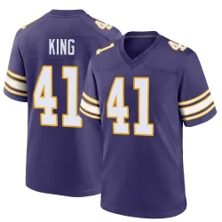 Men's Kobe King Minnesota Vikings No.41 Game Classic Jersey - Purple