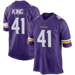 Men's Kobe King Minnesota Vikings No.41 Game Team Color Jersey - Purple
