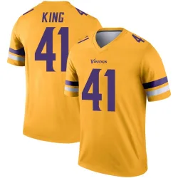 Men's Kobe King Minnesota Vikings No.41 Legend Inverted Jersey - Gold