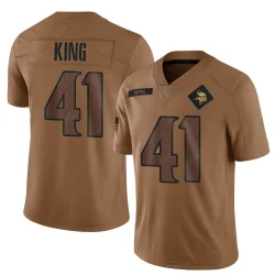 Men's Kobe King Minnesota Vikings No.41 Limited 2023 Salute To Service Jersey - Brown