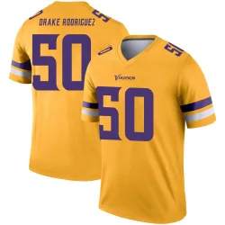 Men's Levi Drake Rodriguez Minnesota Vikings No.50 Legend Inverted Jersey - Gold