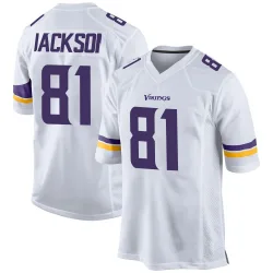 Men's Lucky Jackson Minnesota Vikings No.81 Game Jersey - White