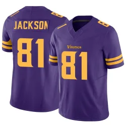 Men's Lucky Jackson Minnesota Vikings No.81 Limited Alternate Vapor F.U.S.E. Jersey - Purple