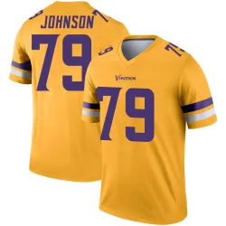 Men's Marcellus Johnson Minnesota Vikings No.79 Legend Inverted Jersey - Gold