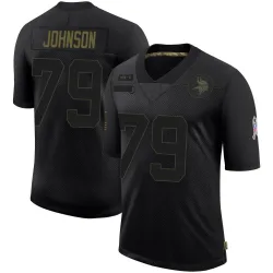 Men's Marcellus Johnson Minnesota Vikings No.79 Limited 2020 Salute To Service Jersey - Black