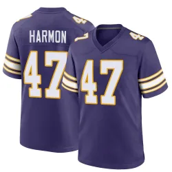 Men's Matt Harmon Minnesota Vikings No.47 Game Classic Jersey - Purple
