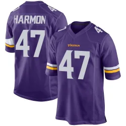 Men's Matt Harmon Minnesota Vikings No.47 Game Team Color Jersey - Purple