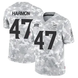 Men's Matt Harmon Minnesota Vikings No.47 Limited 2024 Salute to Service Jersey - Arctic Camo