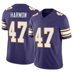 Men's Matt Harmon Minnesota Vikings No.47 Limited Classic Vapor F.U.S.E. Jersey - Purple