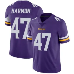 Men's Matt Harmon Minnesota Vikings No.47 Limited Team Color Vapor Untouchable Jersey - Purple