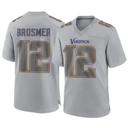 Men's Max Brosmer Minnesota Vikings No.12 Game Atmosphere Fashion Jersey - Gray