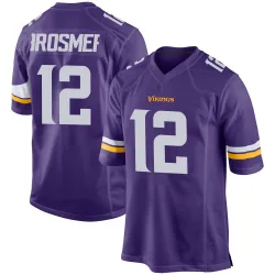 Men's Max Brosmer Minnesota Vikings No.12 Game Team Color Jersey - Purple