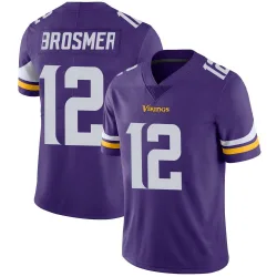 Men's Max Brosmer Minnesota Vikings No.12 Limited Team Color Vapor Untouchable Jersey - Purple