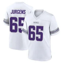Men's Michael Jurgens Minnesota Vikings No.65 Game Alternate Jersey - White