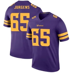 Men's Michael Jurgens Minnesota Vikings No.65 Legend Color Rush Jersey - Purple
