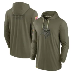 Men's Minnesota Vikings No. 2022 Salute to Service Tonal Pullover Hoodie - Olive