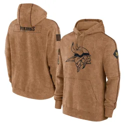 Men's Minnesota Vikings No. 2023 Salute to Service Club Pullover Hoodie - Brown