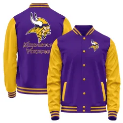 Men's Minnesota Vikings No. Full-Snap Jacket - Purple/Yellow