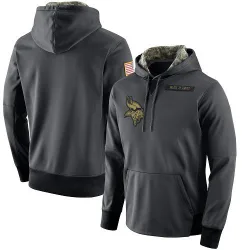 Men's Minnesota Vikings No. Salute to Service Player Performance Hoodie - Anthracite