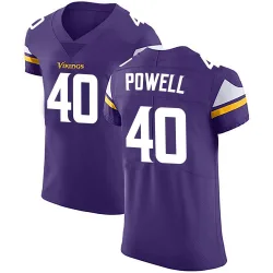 Men's Mishael Powell Minnesota Vikings No.40 Elite Team Color Vapor Untouchable Jersey - Purple