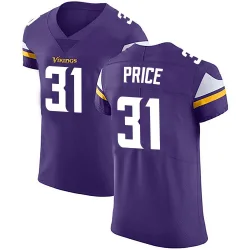 Men's Myles Price Minnesota Vikings No.31 Elite Team Color Vapor Untouchable Jersey - Purple