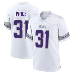 Men's Myles Price Minnesota Vikings No.31 Game Alternate Jersey - White