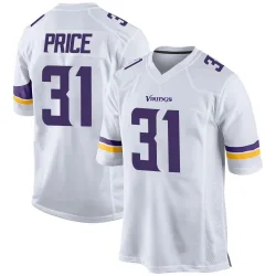 Men's Myles Price Minnesota Vikings No.31 Game Jersey - White
