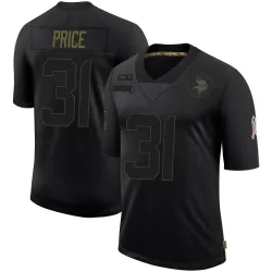 Men's Myles Price Minnesota Vikings No.31 Limited 2020 Salute To Service Jersey - Black