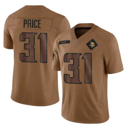 Men's Myles Price Minnesota Vikings No.31 Limited 2023 Salute To Service Jersey - Brown