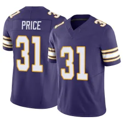 Men's Myles Price Minnesota Vikings No.31 Limited Classic Vapor F.U.S.E. Jersey - Purple