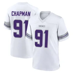 Men's Oscar Chapman Minnesota Vikings No.91 Game Alternate Jersey - White