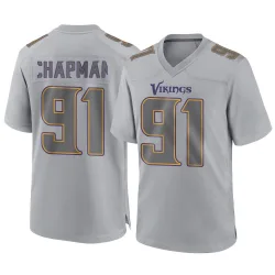 Men's Oscar Chapman Minnesota Vikings No.91 Game Atmosphere Fashion Jersey - Gray
