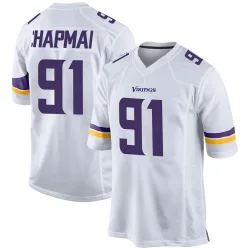 Men's Oscar Chapman Minnesota Vikings No.91 Game Jersey - White