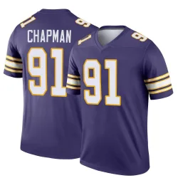 Men's Oscar Chapman Minnesota Vikings No.91 Legend Classic Jersey - Purple