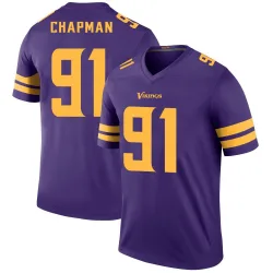 Men's Oscar Chapman Minnesota Vikings No.91 Legend Color Rush Jersey - Purple