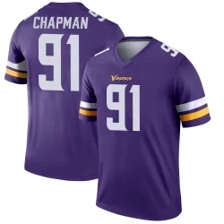 Men's Oscar Chapman Minnesota Vikings No.91 Legend Jersey - Purple