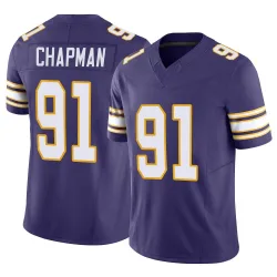 Men's Oscar Chapman Minnesota Vikings No.91 Limited Classic Vapor F.U.S.E. Jersey - Purple