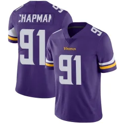 Men's Oscar Chapman Minnesota Vikings No.91 Limited Team Color Vapor Untouchable Jersey - Purple